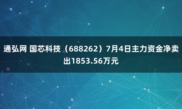 通弘网 国芯科技（688262）7月4日主力资金净卖出1853.56万元